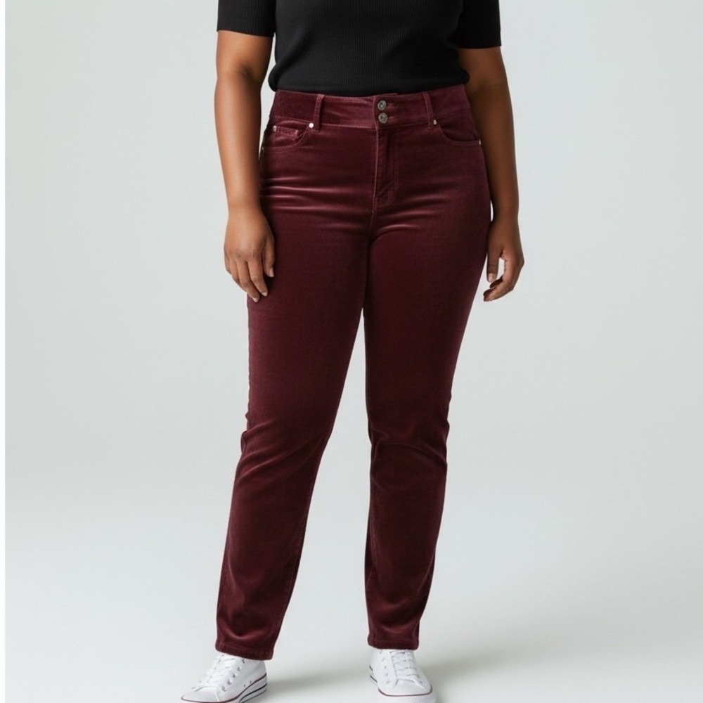 Torrid Premium Burgundy Velvet Jegging High Rise Wine Red 10R NEW Night Out Goth